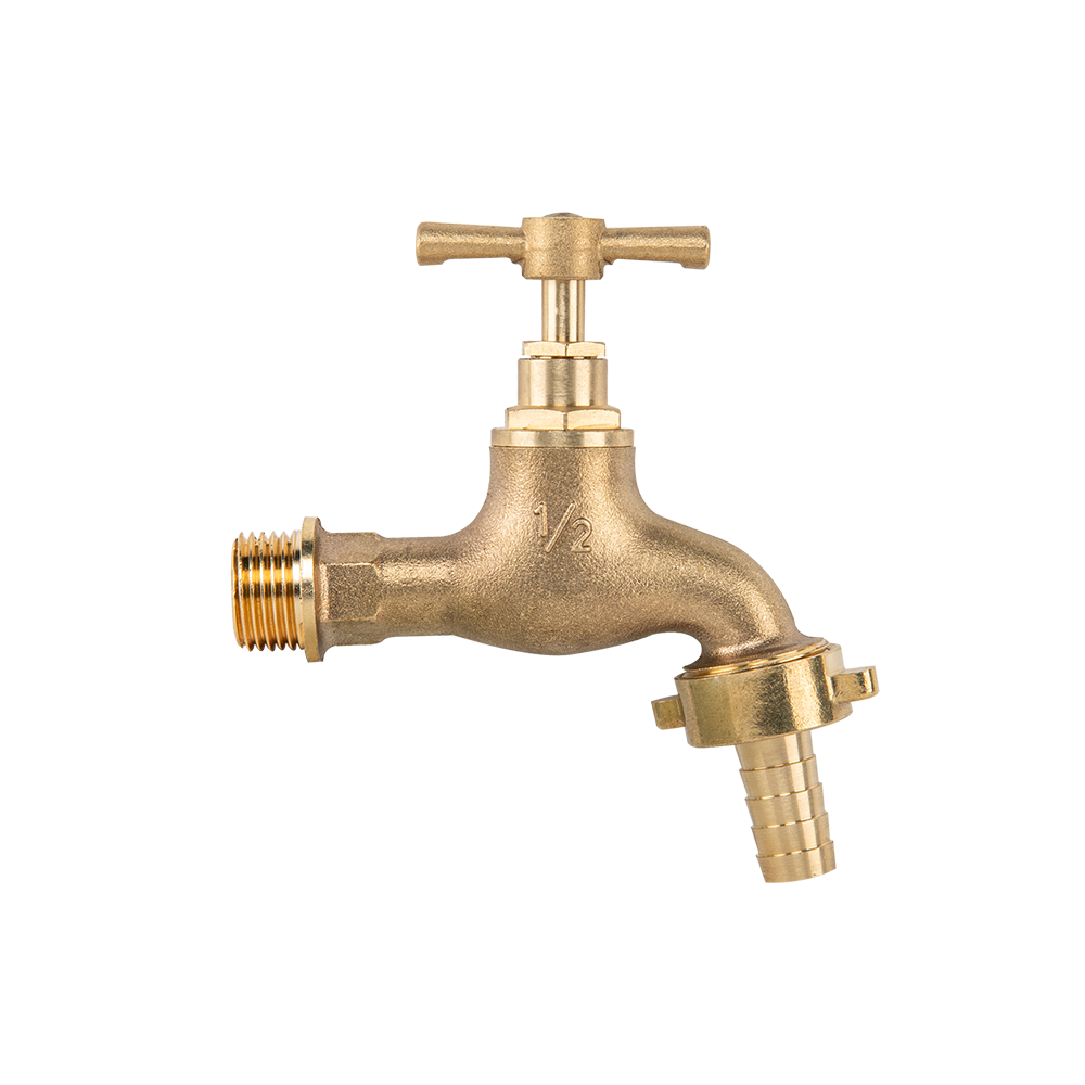 Garden Bib Brass 1/2" BSPM Inlet and 3/4" Outlet With 1/2" Hose Barb