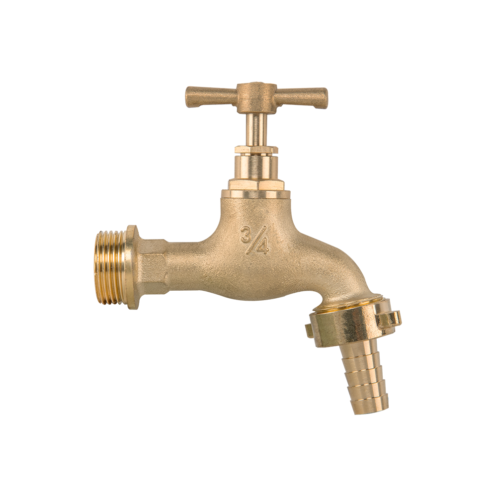 Garden Bib Brass 3/4" BSPM Inlet and 3/4" Outlet With 1/2" Hose Barb