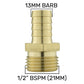 Wall Flange Kit 20mm MDPE - Bib Valve + Brass 13mm Barb