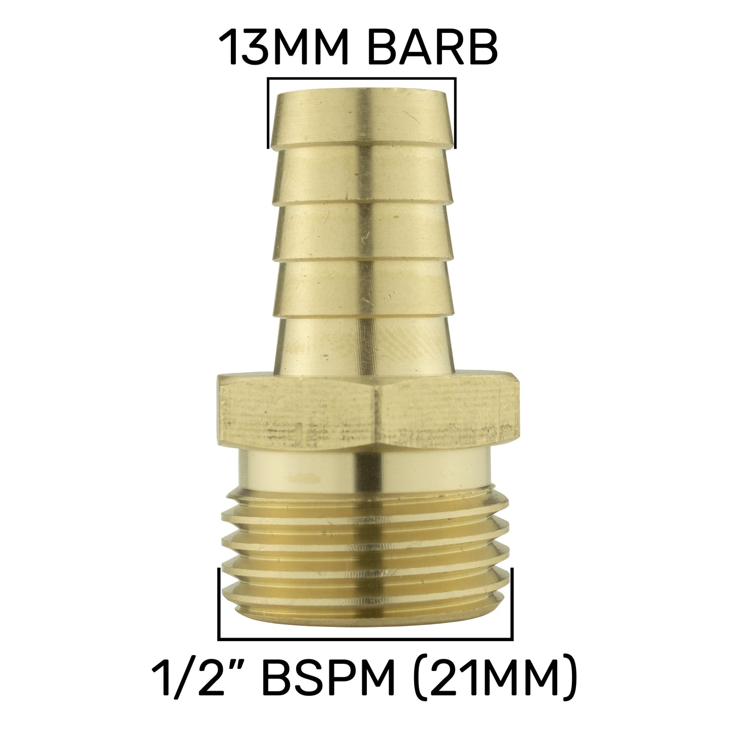 Wall Flange Kit 20mm MDPE - Bib Valve + Brass 13mm Barb