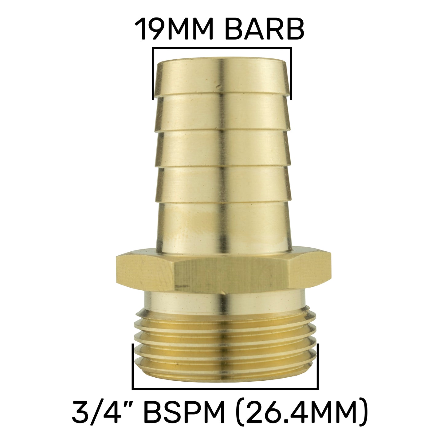 Wall Flange Kit 25mm MDPE + 19mm Brass Barb