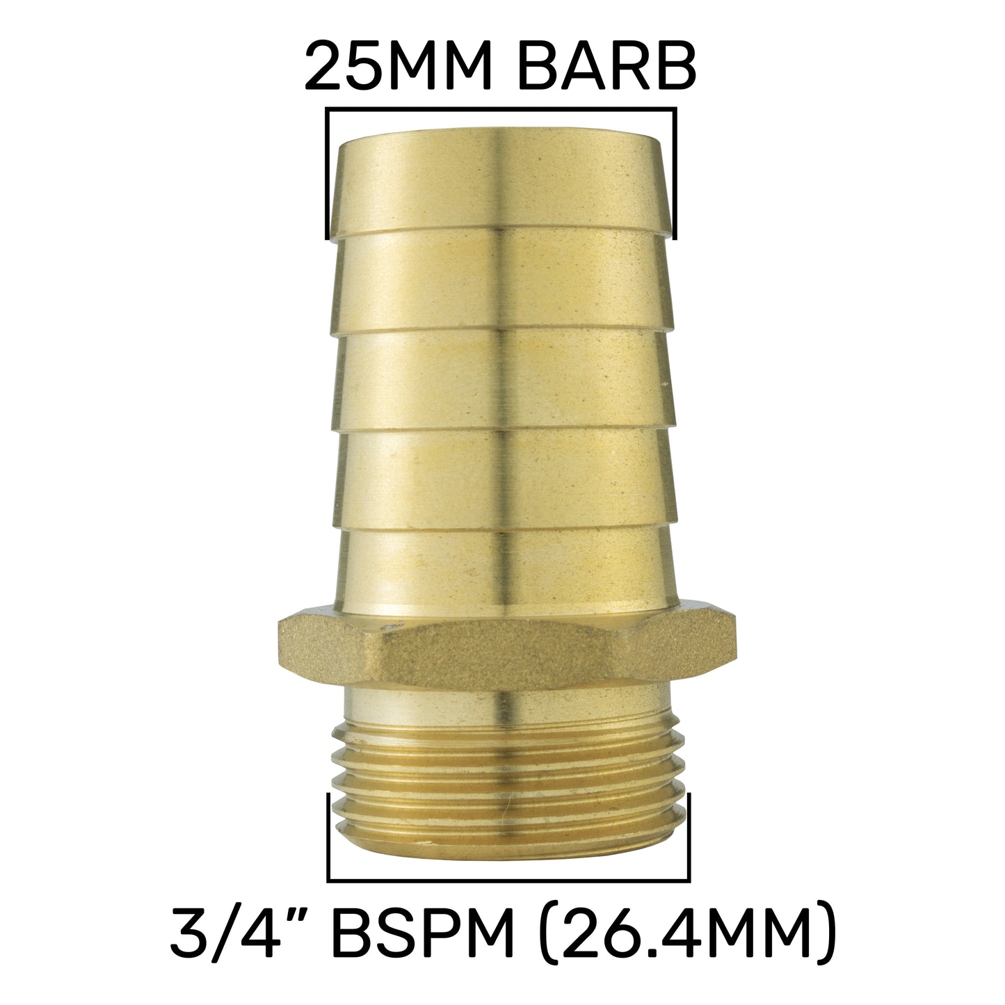 Wall Flange Kit 25mm MDPE + 25mm Brass Barb