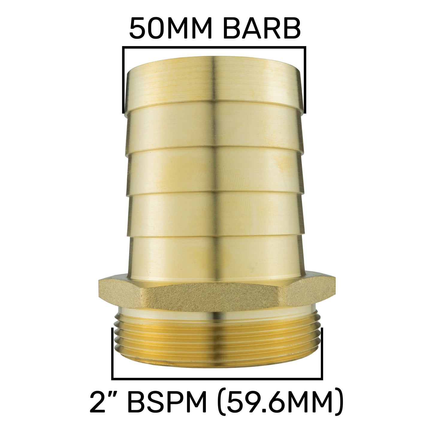 IBC 2” S60X6 Cap with 50mm Brass Barb