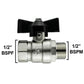 Wall Flange Kit 20mm MDPE - Bib Valve + Brass 13mm Barb