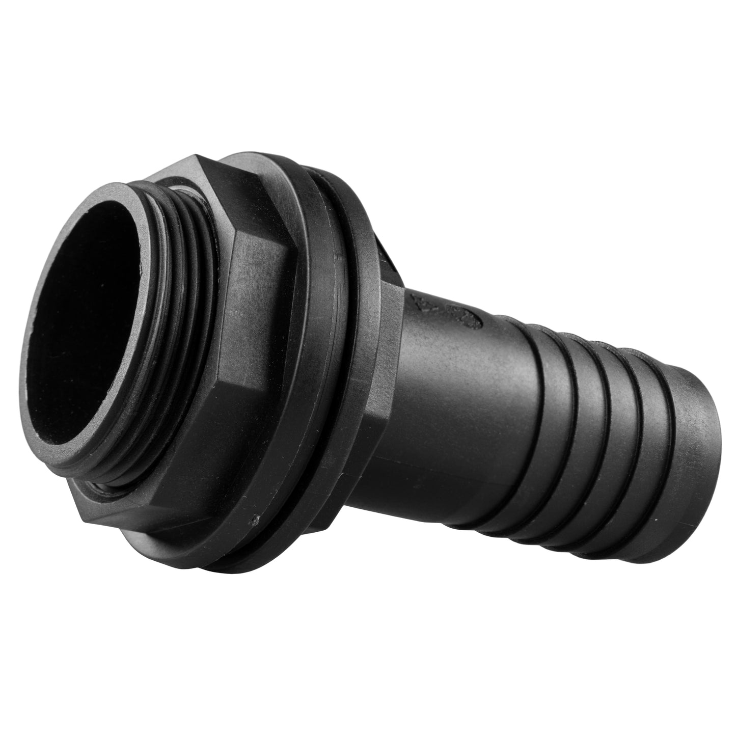 Tank Connector with Washer & Nut 1/2" BSPM - 1/2" Barb and Drill Bit