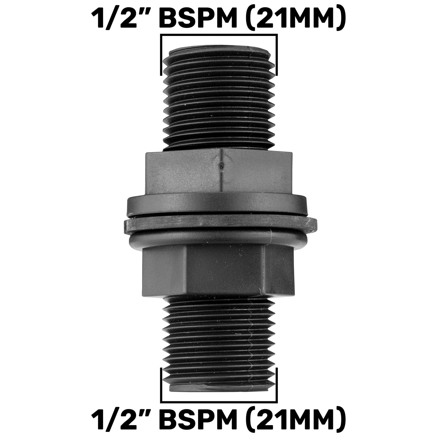 Tank Connector with Washer 1/2" BSPM and Drill Bit