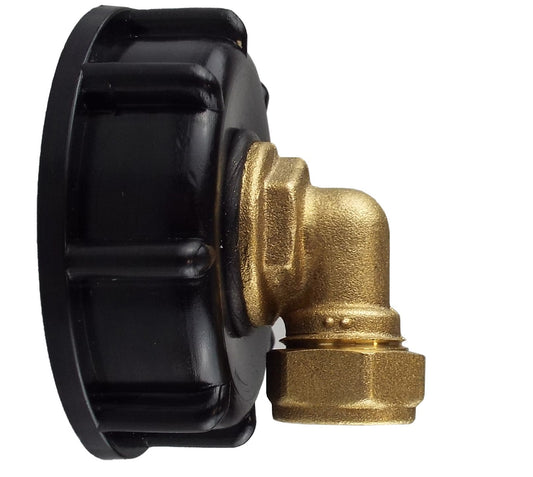 IBC 2” S60X6 Cap with Brass Compression Elbow ¾” BSP – 15mm