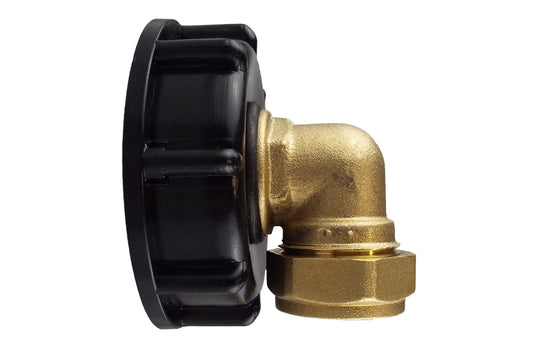 IBC 2” S60X6 Cap with Brass Compression Elbow ¾” BSP – 22mm