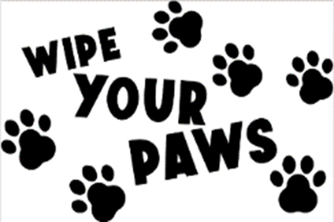 Doormat 60cm x 40cm - 'Wipe Your Paws' (D2)