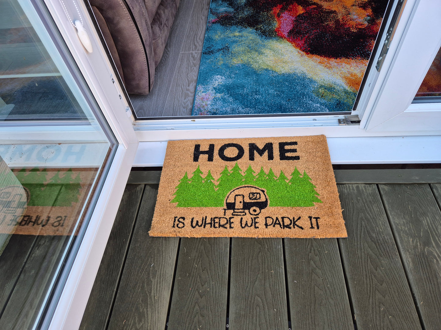 Doormat 60cm x 40cm - 'Home Is Where We Park It'