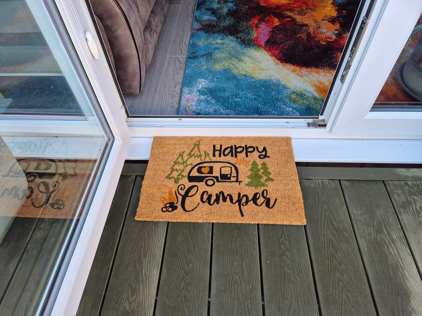 Doormat 60cm x 40cm - 'Happy Camper'