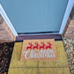 Doormat 60cm x 40cm - 'Merry Christmas' (Red/Silver)