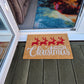 Doormat 60cm x 40cm - 'Merry Christmas' (Red/Silver)