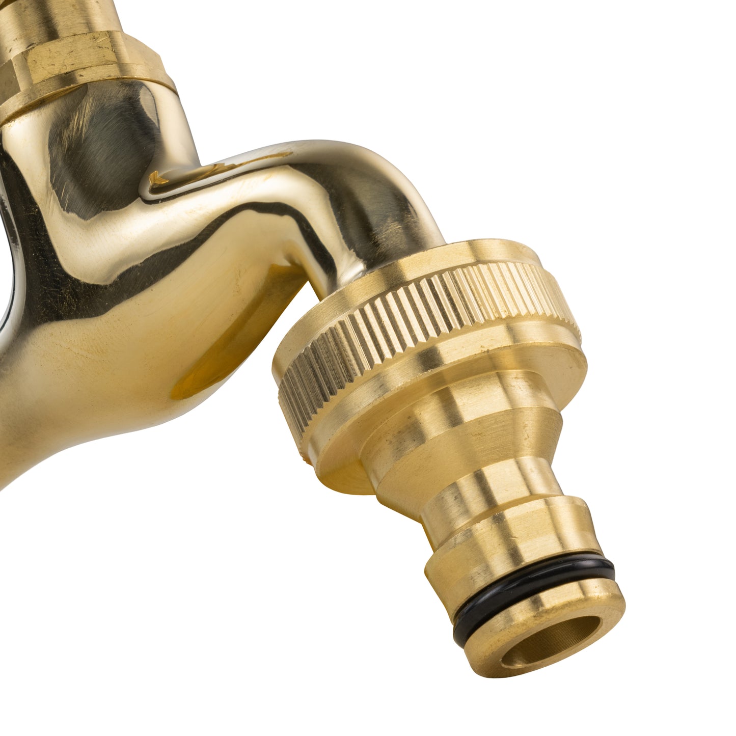 IBC 2” S60X6 Cap with Polished Brass Quick Connect Tap