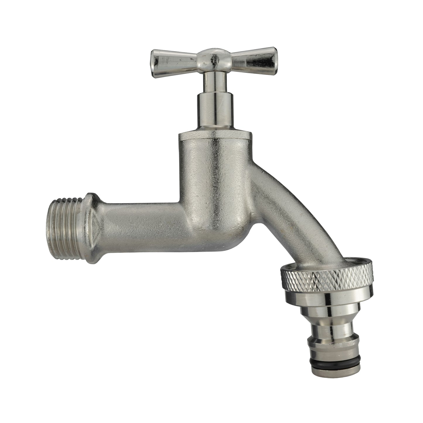 IBC 2” S60X6 Cap with Quick Connect Nickle Plated Bib Tap ¾” BSP