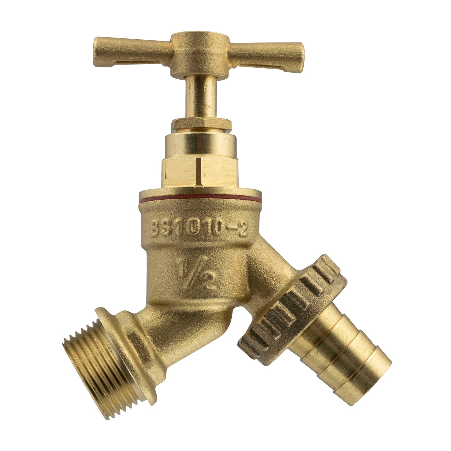 Wall Flange Kit 20mm MDPE - Brass Tap & Two Way Splitter