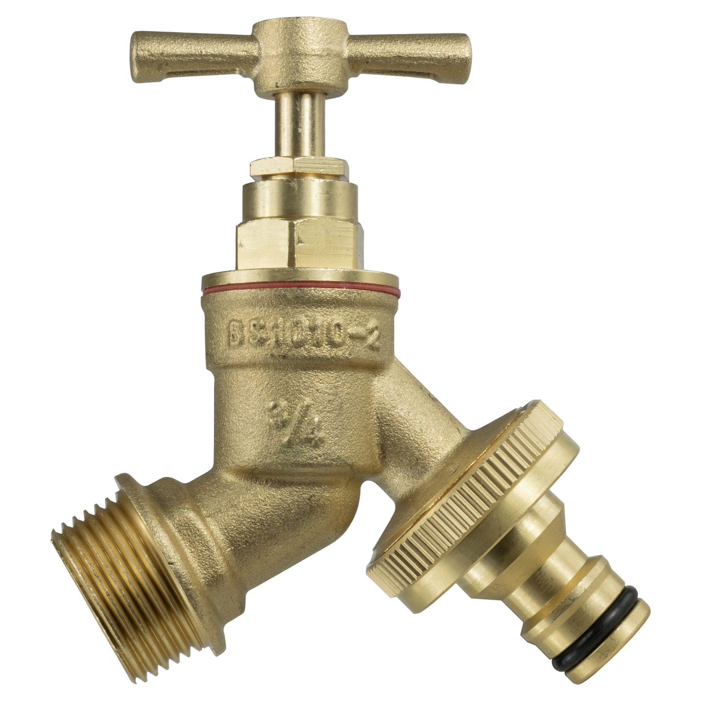 IBC 2” S60X6 Cap with Brass Bib Quick Connect Tap ¾” BSP