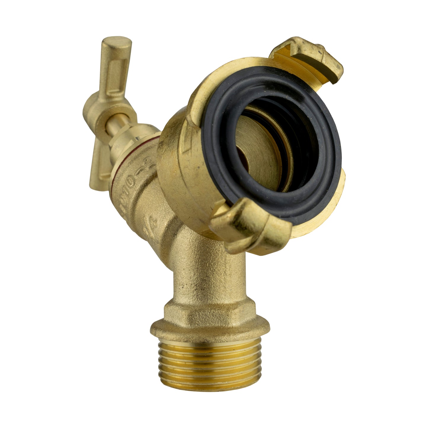 Wall Flange Kit 25mm MDPE + Brass Bib Tap with Geka Claw Outlet