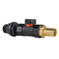 Water Butt Connector 3/4" BSP with In-Line BSPF Valve and 19mm Brass Barb