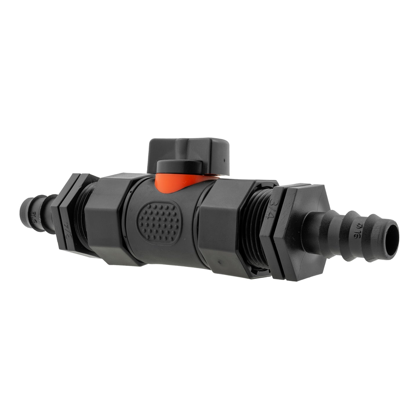 In-Line BSPF Valve with 2 x 16mm Barbed Straight Connectors