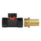 19mm Brass Barb with In-Line BSPF Threaded Valve