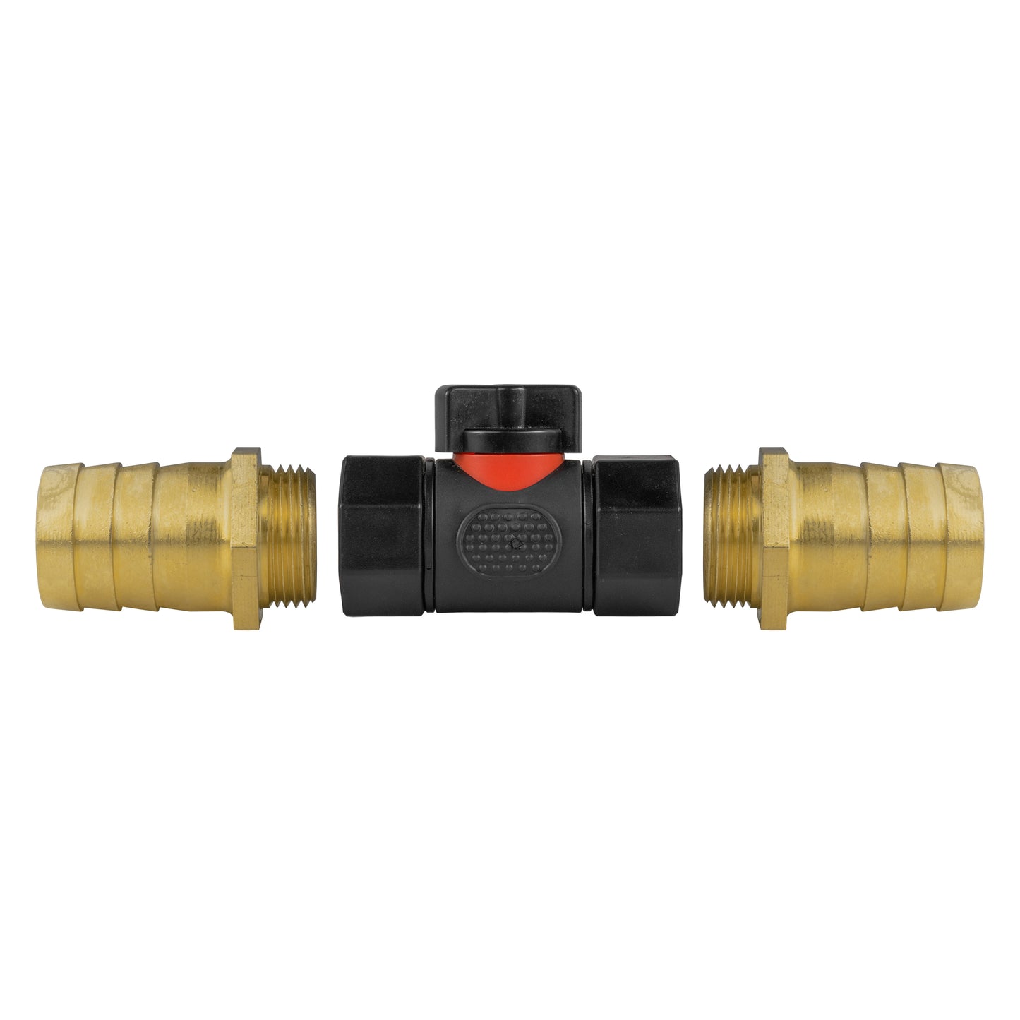 In-Line BSPF Valve with 2 x 25mm Brass Barb Connectors