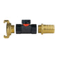 Geka Type Connector with In-Line BSPF Valve and 25mm Brass Barb