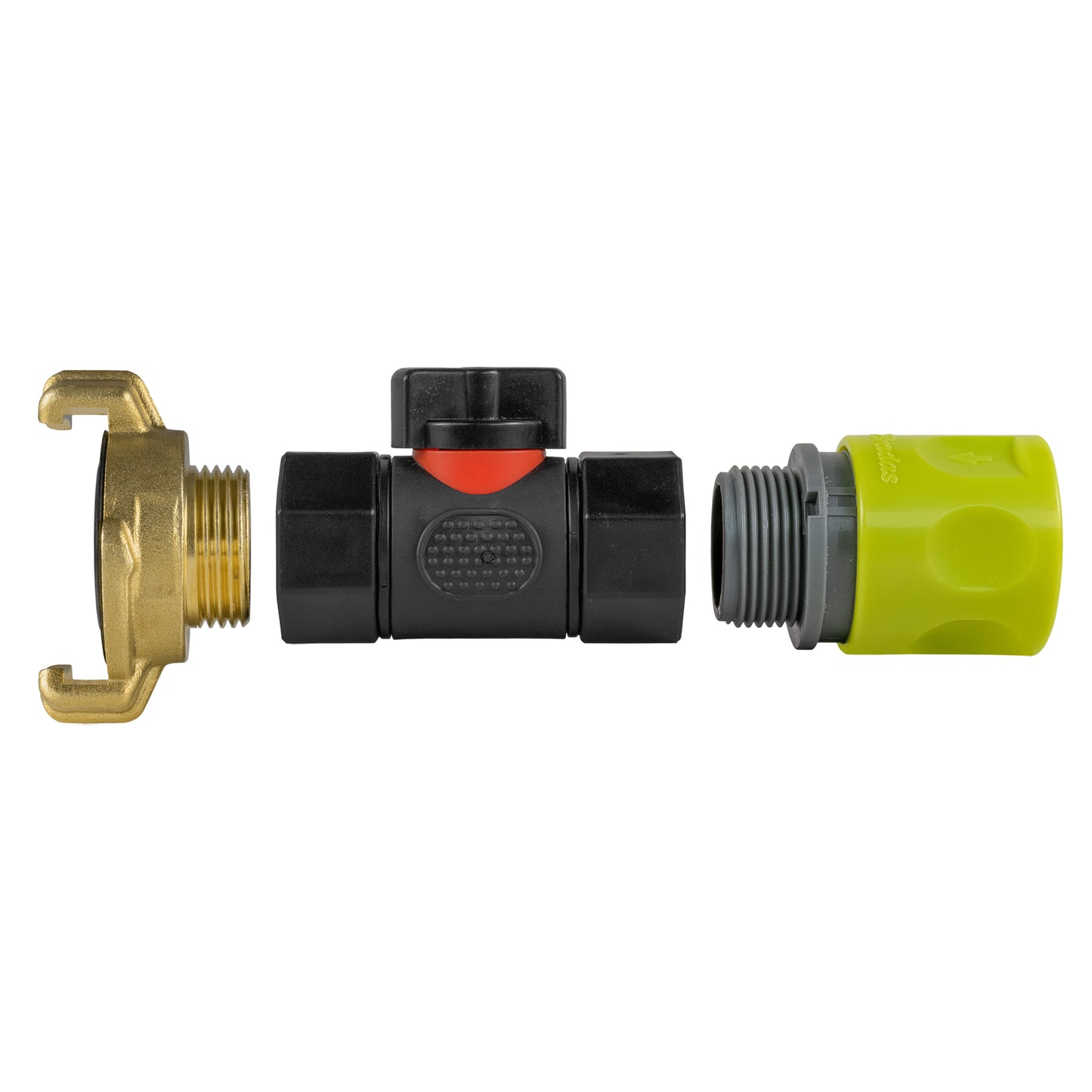 Hose Connector Lime with In-Line BSPF Valve and Geka Type Connector