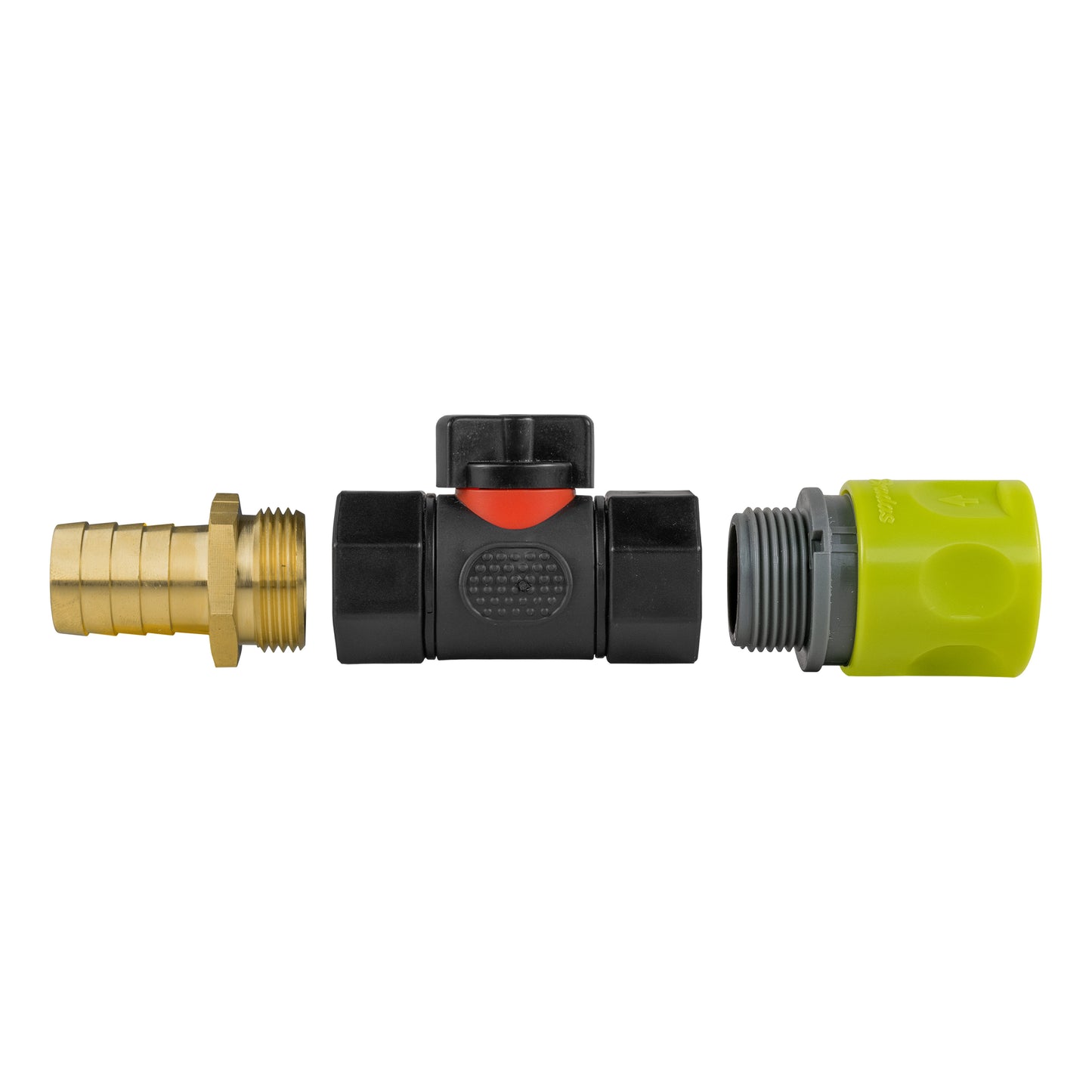 Hose Connector Lime with In-Line BSPF Valve and 19mm Brass Barb