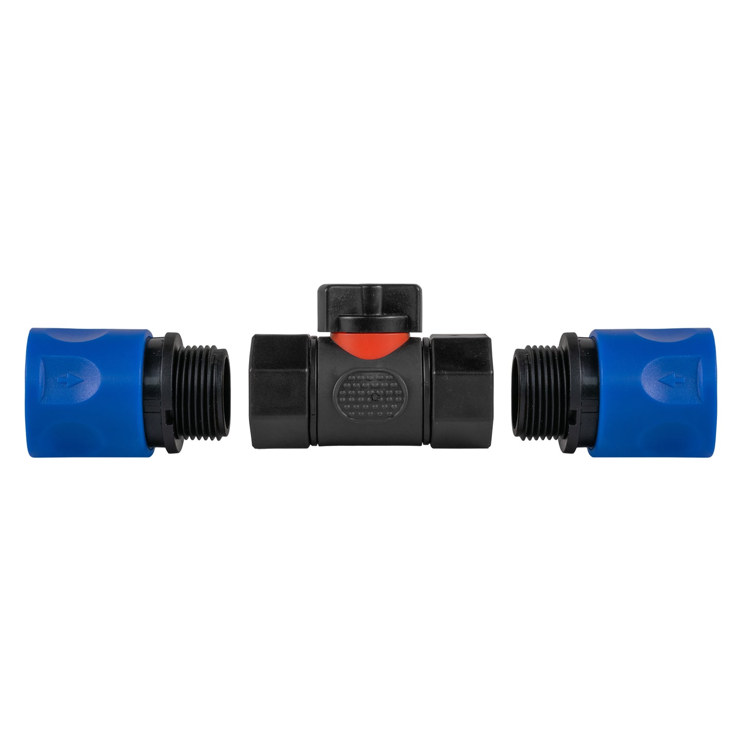 In-Line BSPF Valve with 2 x Hose Connectors Blue