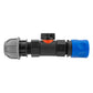 Hose Connector Blue with In-Line BSPF Valve and 20mm MDPE Straight