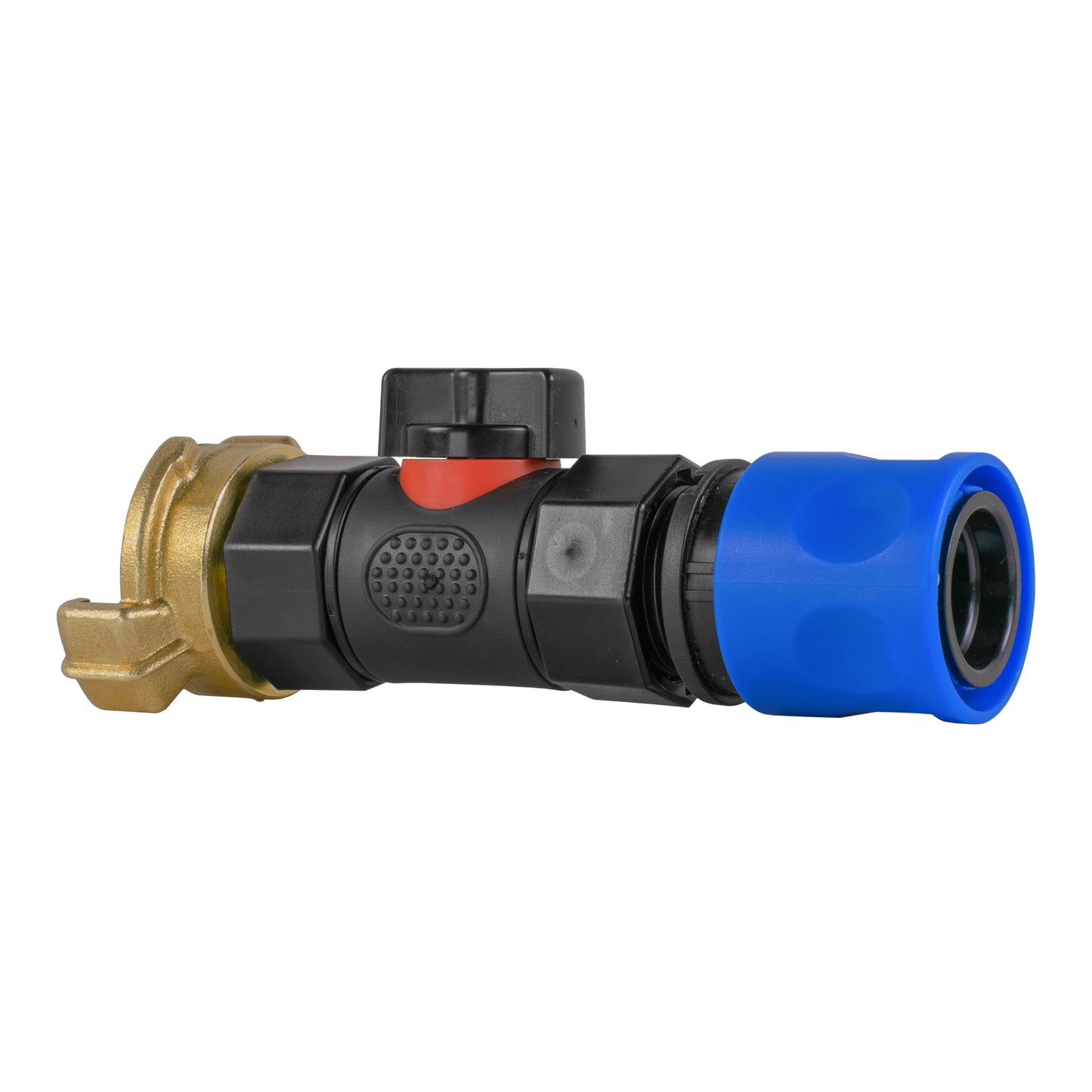 Hose Connector Blue with In-Line BSPF Valve and Geka Type Connector