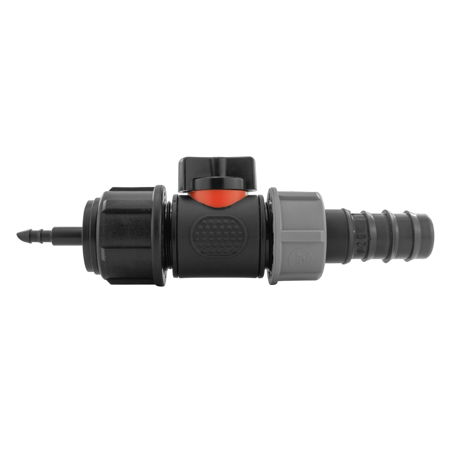 4mm Barb Micro Connector with In-Line BSPM Valve and 20mm Barbed Straight