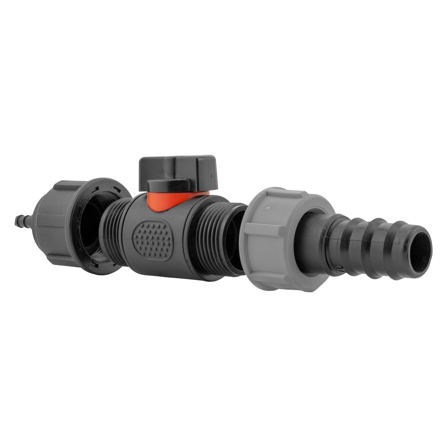 4mm Barb Micro Connector with In-Line BSPM Valve and 20mm Barbed Straight