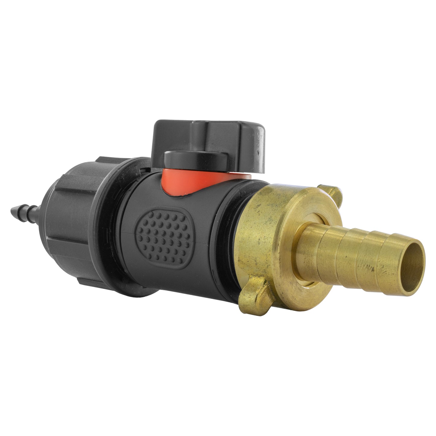 4mm Barb Micro Connector with In-Line BSPM Valve and 13mm Brass Barb