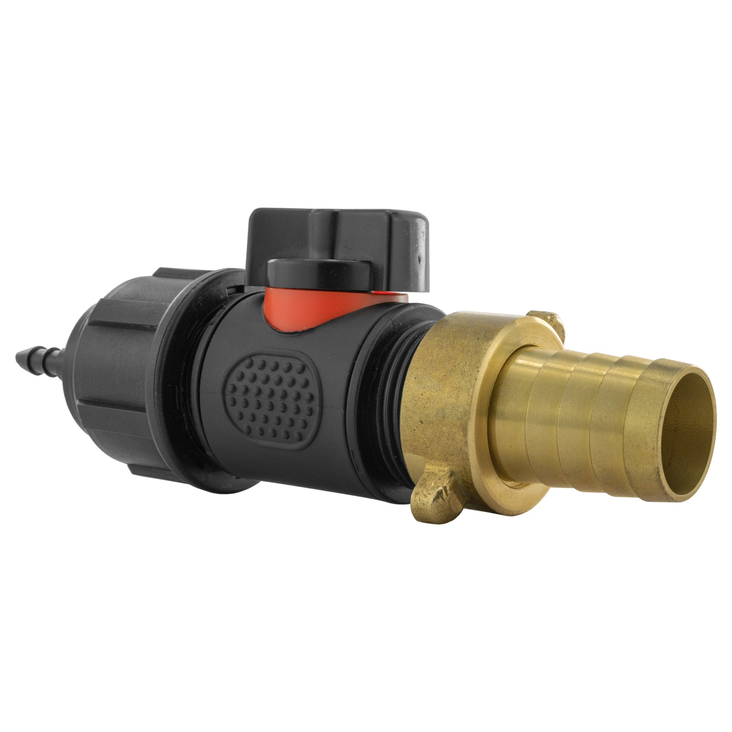 4mm Barb Micro Connector with In-Line BSPM Valve and 19mm Brass Barb