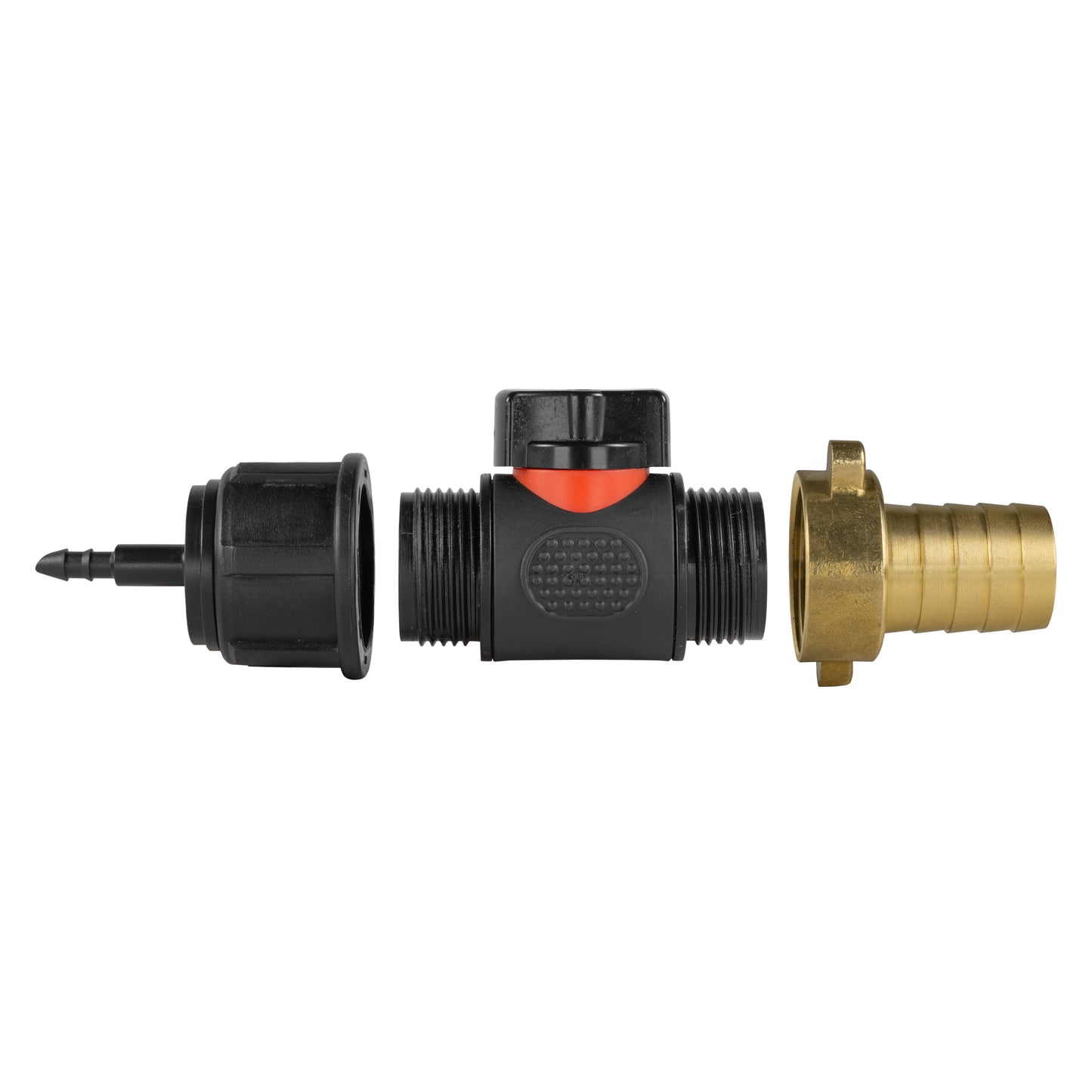 4mm Barb Micro Connector with In-Line BSPM Valve and 19mm Brass Barb