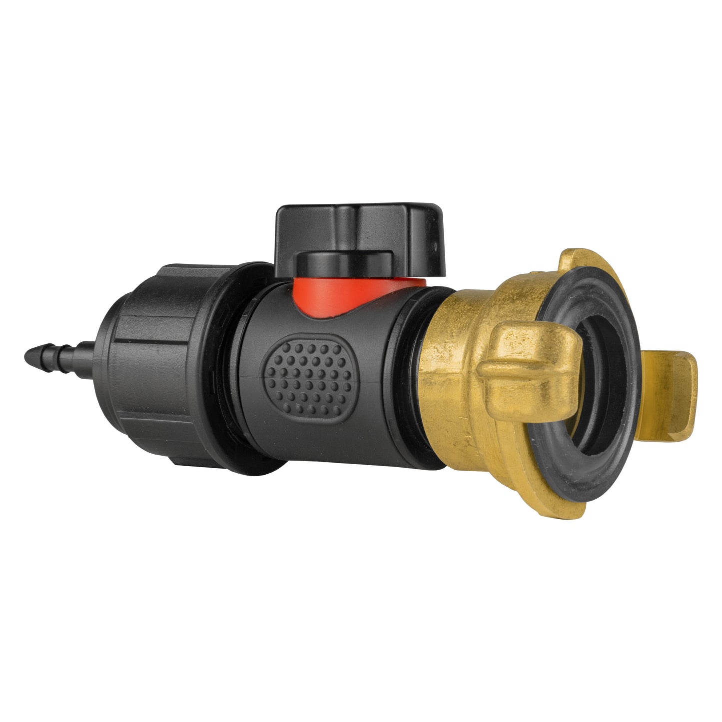 4mm Barb Micro Connector with In-Line BSPM Valve and Geka Type Connector