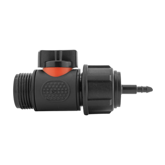 4mm Barb Micro Connector with In-Line BSPM Threaded Valve