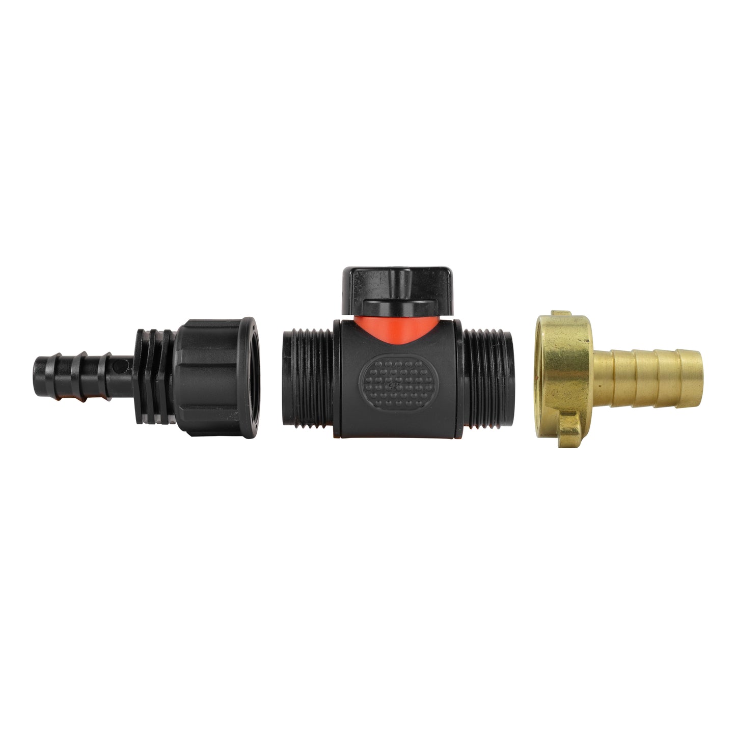 16mm Barbed Straight with In-Line BSPM Valve and 13mm Brass Barb