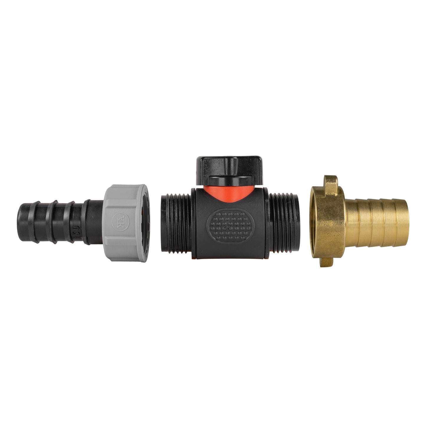 20mm Barbed Straight with In-Line BSPM Valve and 19mm Brass Barb