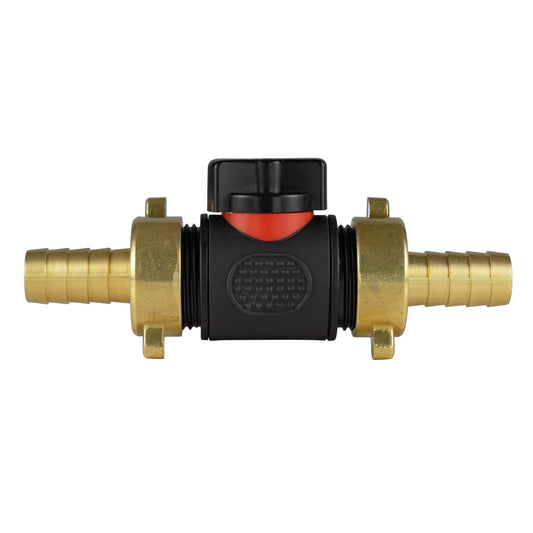 In-Line BSPM Valve with 2 x 13mm Brass Barb Connectors