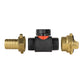 19mm Brass Barb with In-Line BSPM Valve and Geka Type Connector