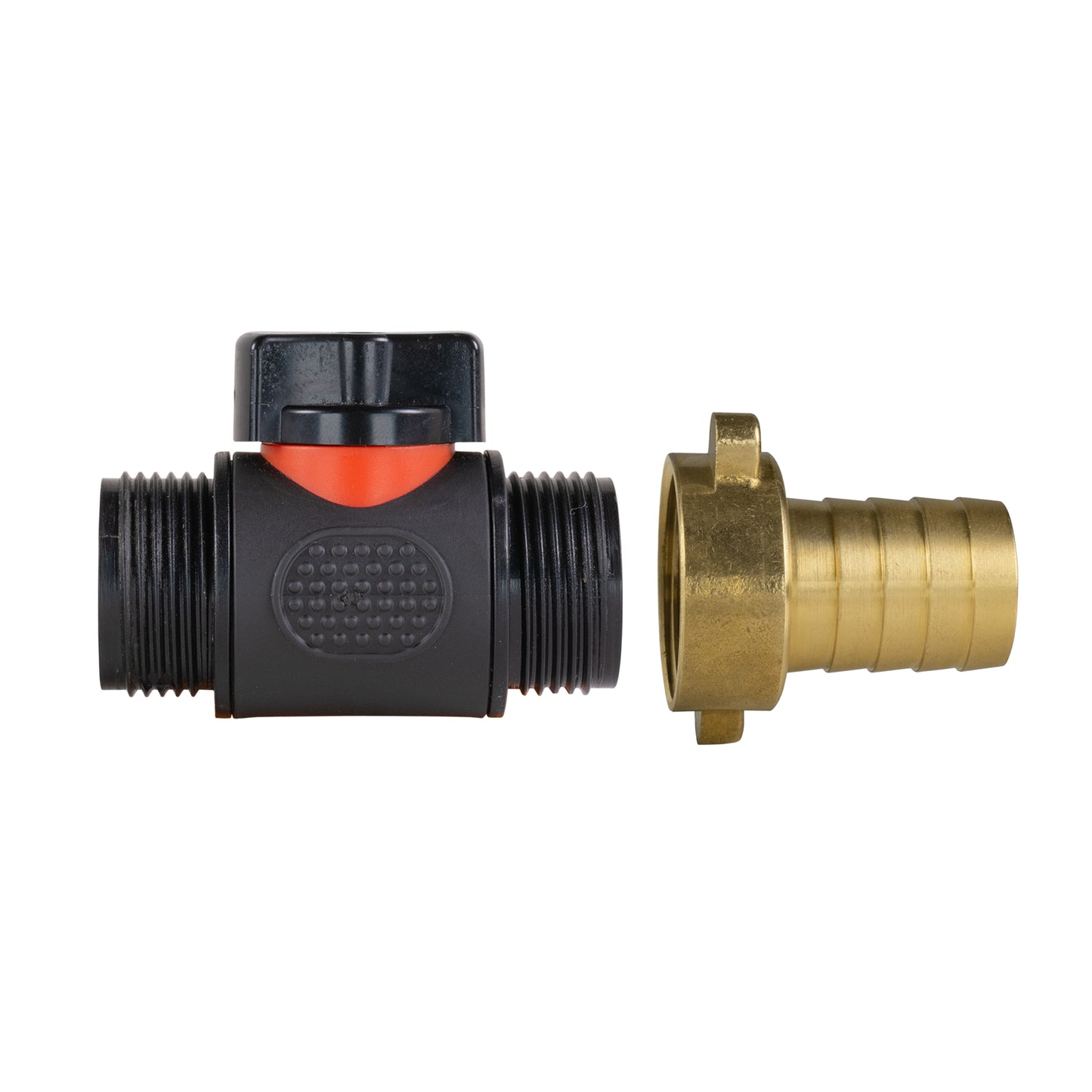 19mm Brass Barb with In-Line BSPM Threaded Valve