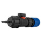 Hose Connector Blue with In-Line BSPM Valve and 4mm Barb Micro Connector