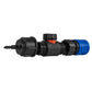 Hose Connector Blue with In-Line BSPM Valve and 4mm Barb Micro Connector