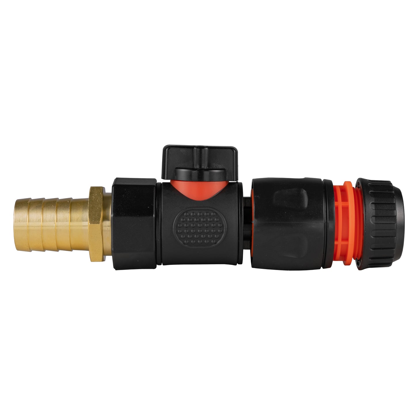 19mm Brass Barb with BSPF-Quick Connect Valve & Hose Connector Black