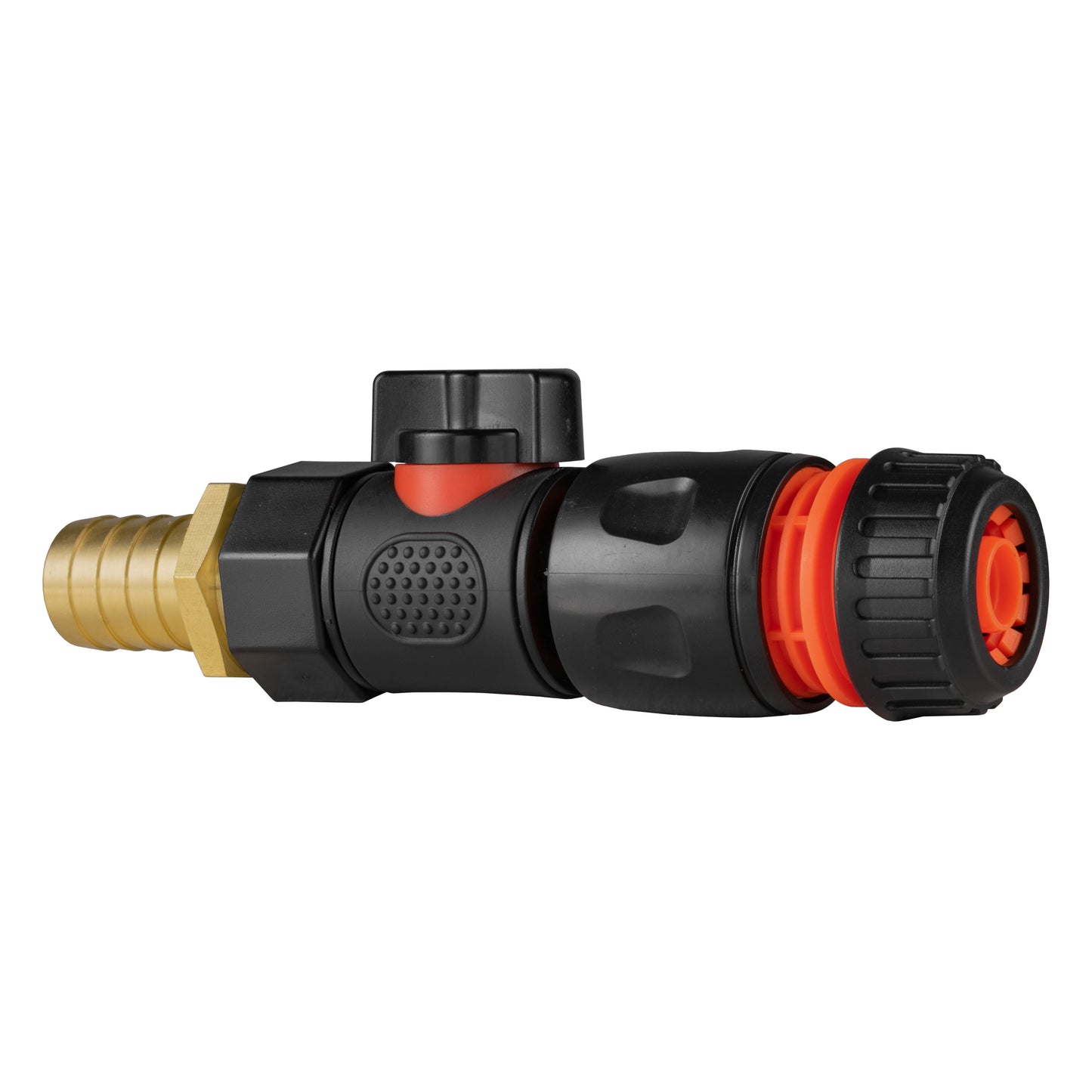 19mm Brass Barb with BSPF-Quick Connect Valve & Hose Connector Black