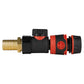 19mm Brass Barb with BSPF-Quick Connect Valve & Hose Connector Black Soft