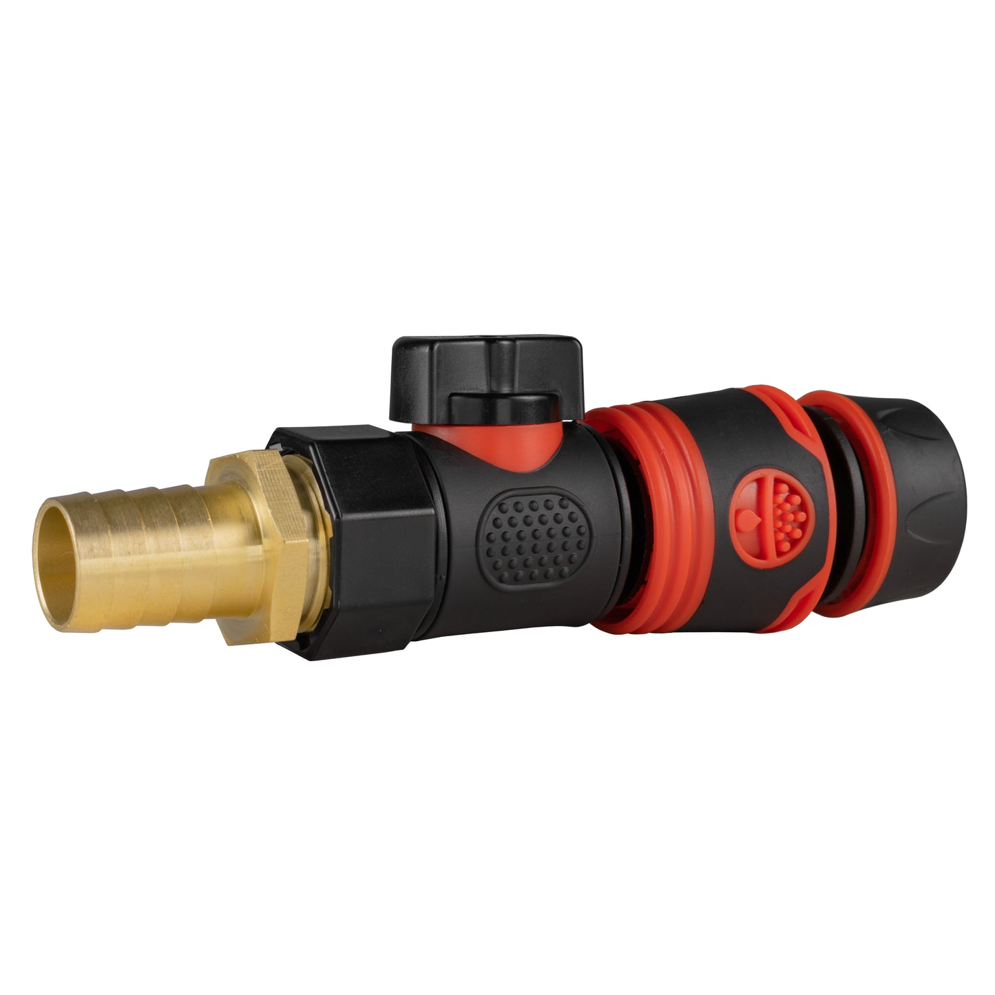 19mm Brass Barb with BSPF-Quick Connect Valve & Hose Connector Black Soft